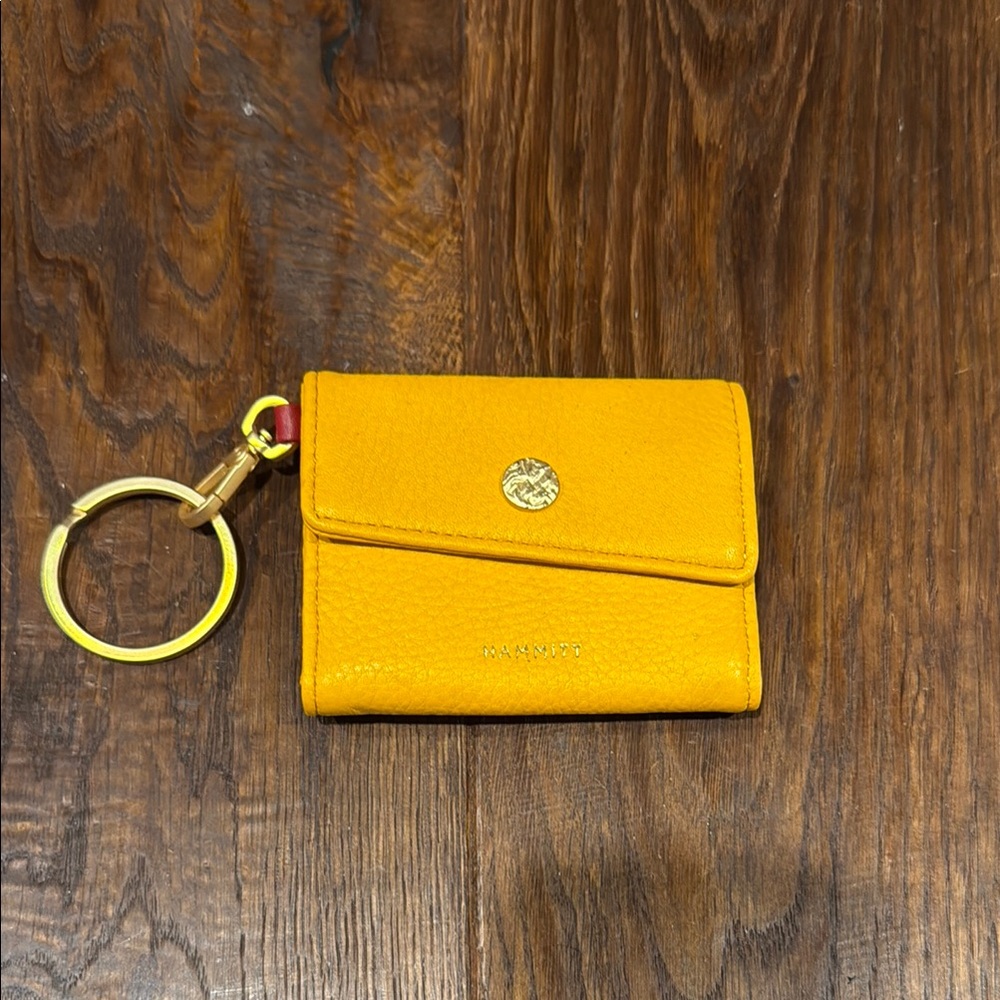Hammitt Yellow Leather Keychain Wallet